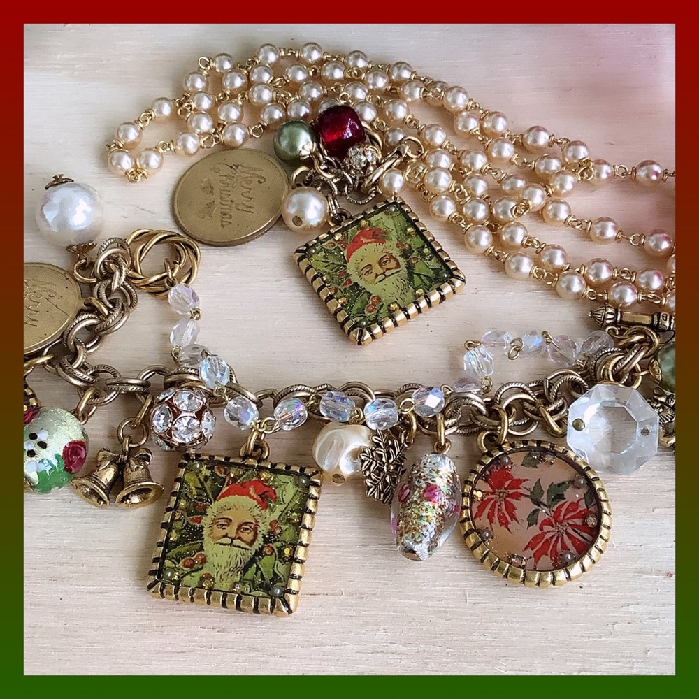 John Wind Maximal Art Christmas Bracelet & Necklace Handmade In USA 14k GP